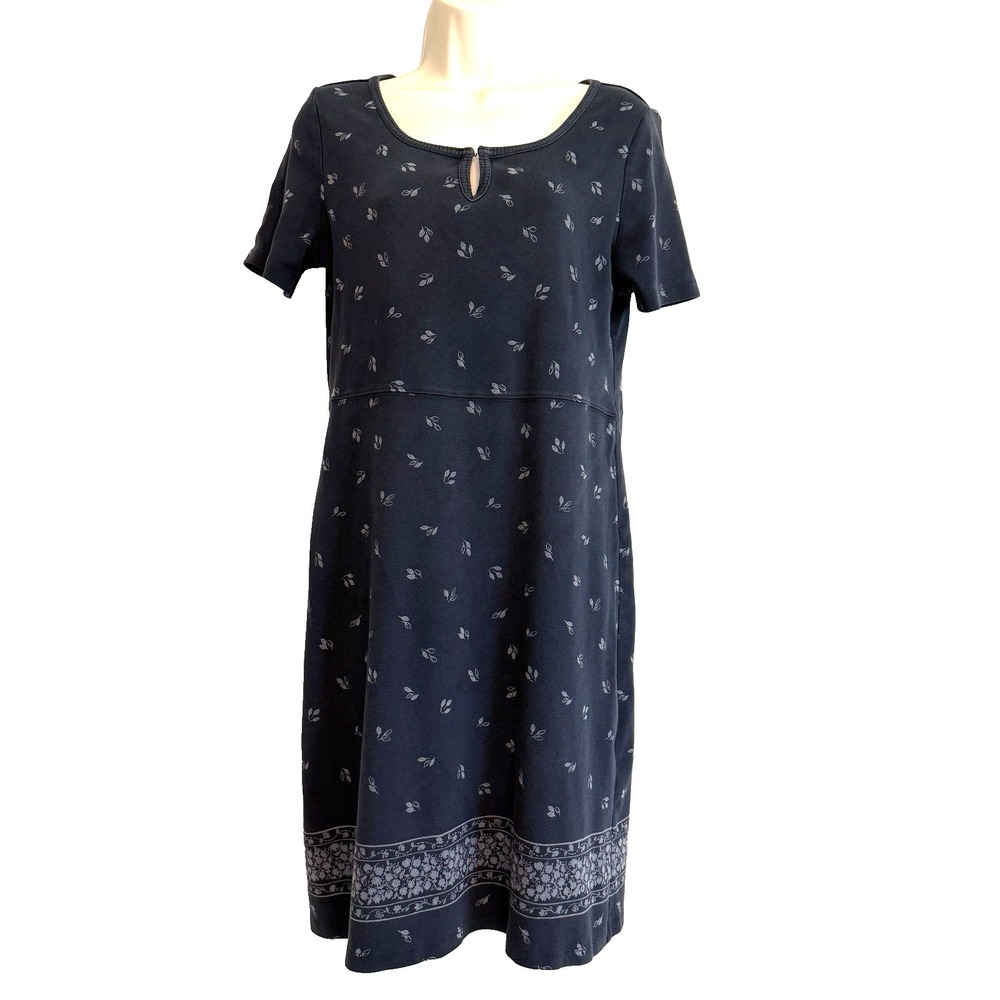 Eddie Bauer Cotton Short Sleeve Knee Length Dress M Casual Summer Minimalist